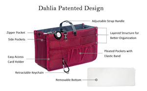   Handbag Purse Organizer Patented Sturdy Dahlia 
