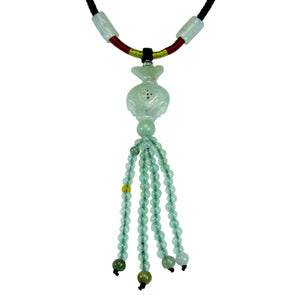 Vase Jade Necklace Jadeite Jade Green Chinese Good Luck Dahlia Stone Gemstone Certified Genuine