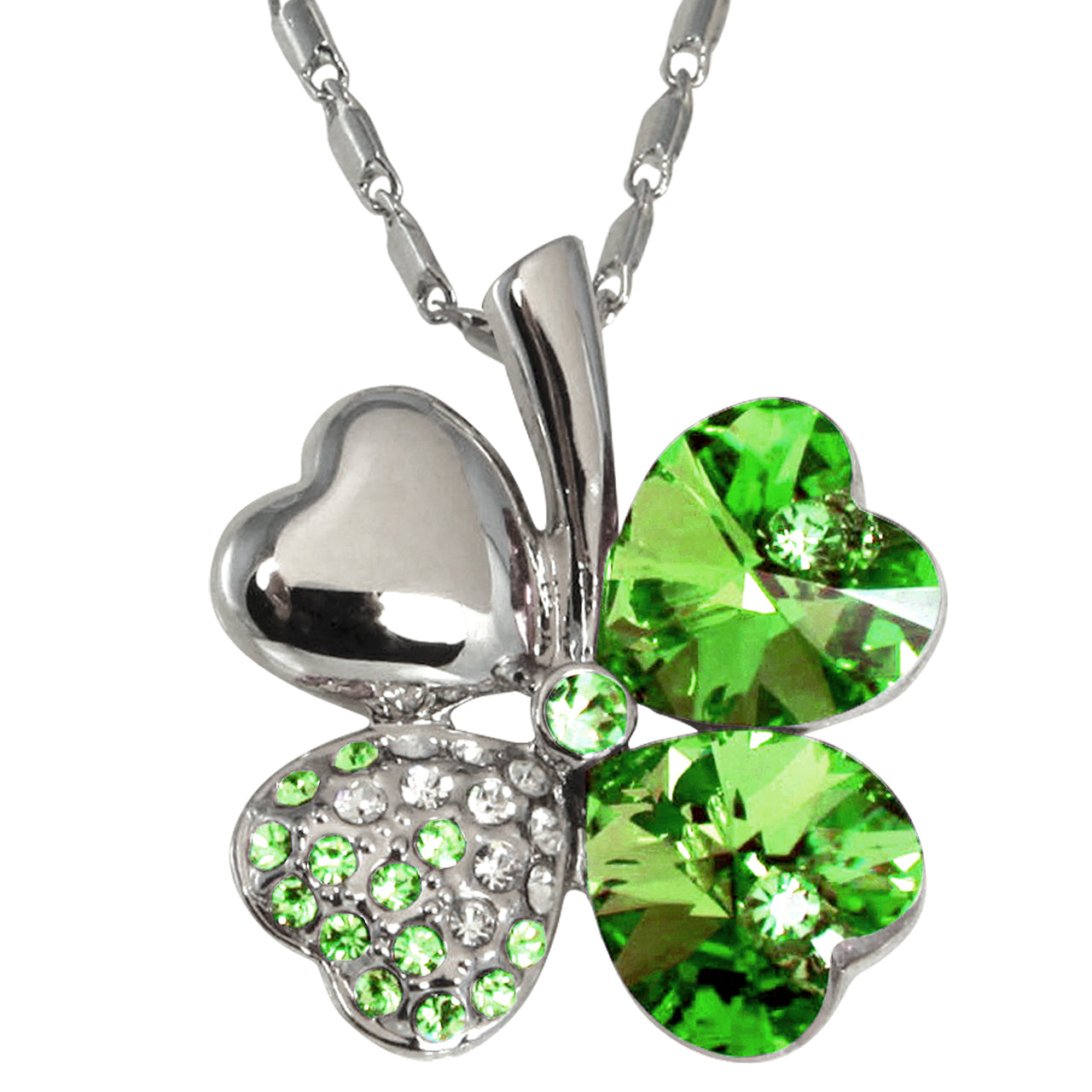 Four Leaf Clover Necklace Pendant from Swarovski Sterling Silver |  JewelryEva