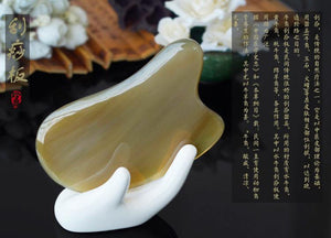 Guasha scraping plate质选天然牛角刮痧板/头部按摩梳子,打磨光滑圆润,多功能使用,面部身体通用