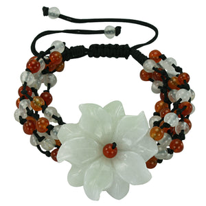 Red Daisy Jade Bracelet Jadeite Jade Green Chinese Good Luck Dahlia Stone Gemstone Certified Genuine fortune