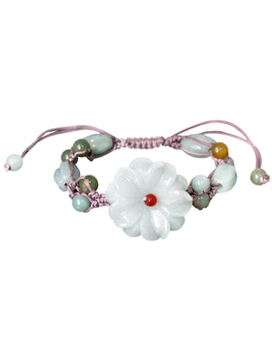 Daisy Jade Bracelet Jadeite Jade Green Chinese Good Luck Dahlia Stone Gemstone Certified Genuine fortune