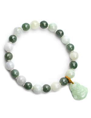Laughing Buddha Jade Bracelet | Genuine Jadeite Jade Bracelet | Dahlia