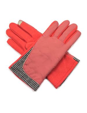 Houndstooth Accent Touchscreen Gloves