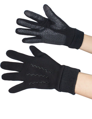 Men's Lined Touchscreen Gloves Solid Zigzag Stitch Gloves