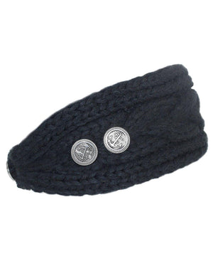 Button Accented Winter Knit Headband