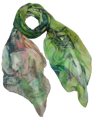 Ancient Village Life Reviving Morning Market Square Scarf Shawl - Dahlia