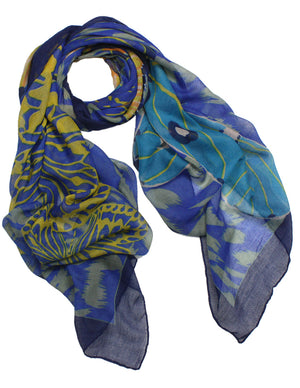 Vibrant Butterflies Leopard Print Square Scarf Shawl