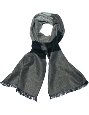 Men's Rayon Cashmere-Feel Scarf Reversible Block Stripes