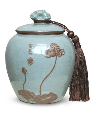 Dahlia Vintage Porcelain Tea Canister, Sakura