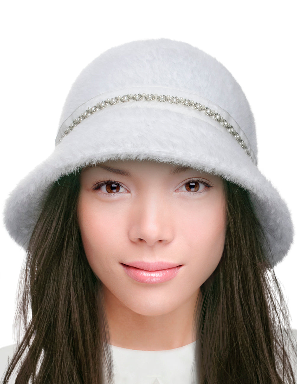 VINTAGE ANGORA CREAM CLOCHE/ BUCKET HAT Vintage Angora Cloche Hat – therapi main image 3