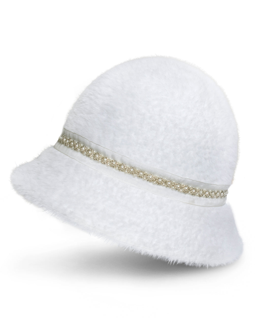 VINTAGE ANGORA CREAM CLOCHE/ BUCKET HAT Vintage Angora Cloche Hat – therapi main image 2