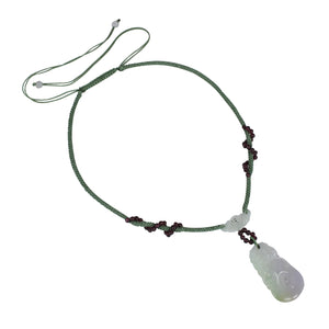 Fortune Bead Garnet Jade Necklace Jadeite Jade Green Chinese Good Luck Dahlia Stone Gemstone Certified Real