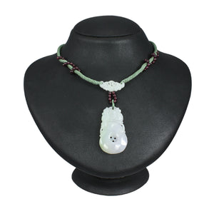Fortune Bead Garnet Jade Necklace Jadeite Jade Green Chinese Good Luck Dahlia Stone Gemstone Certified Real