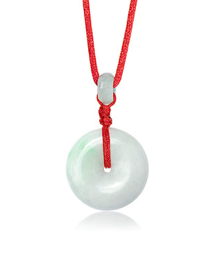 Jade Necklace | Certified Grade A Jadeite Jade Circle Donut Coin Pendant Necklace | Dahlia