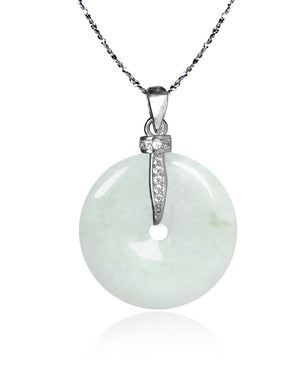 Eternal Circle Jade Necklace | Real Grade A Certified Burma Jadeite for Inner Peace with Sterling Silver Italian Chain