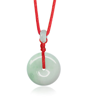 Jade Necklace | Certified Grade A Jadeite Jade Circle Donut Coin Pendant Necklace | Dahlia