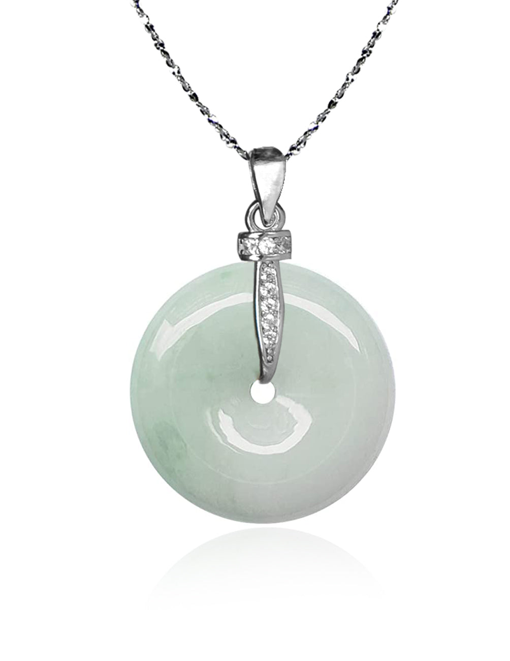 Green Jade Jewelry Circle Jade Necklace Round Jade Pendant