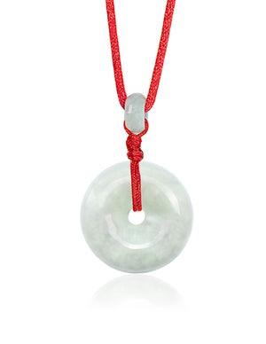 Jade Necklace | Certified Grade A Jadeite Jade Circle Donut Coin Pendant Necklace | Dahlia