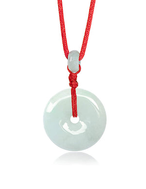 Jade Necklace | Certified Grade A Jadeite Jade Circle Donut Coin Pendant Necklace | Dahlia