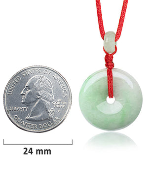 Jade Necklace | Certified Grade A Jadeite Jade Circle Donut Coin Pendant Necklace | Dahlia