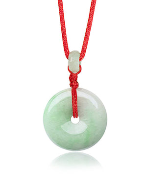 Jade Necklace | Certified Grade A Jadeite Jade Circle Donut Coin Pendant Necklace | Dahlia