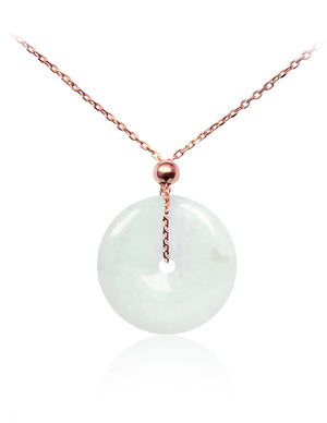 Eternal Circle Jade Necklace | Sterling Silver Italian Chain Rose Gold Plated