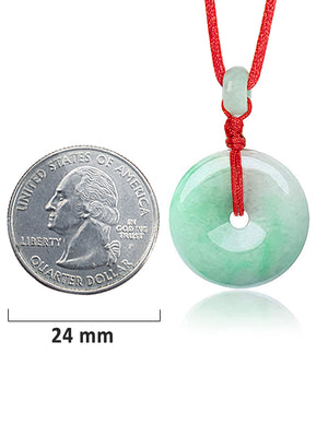 Jade Necklace | Certified Grade A Jadeite Jade Circle Donut Coin Pendant Necklace | Dahlia