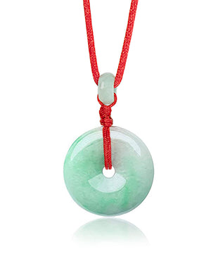 Jade Necklace | Certified Grade A Jadeite Jade Circle Donut Coin Pendant Necklace | Dahlia