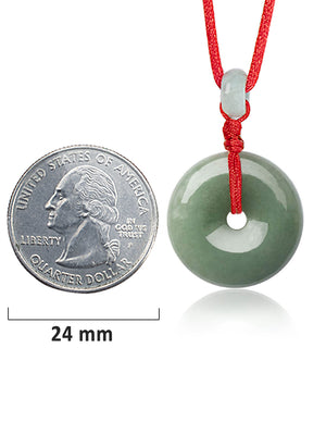 Jade Necklace | Certified Grade A Jadeite Jade Circle Donut Coin Pendant Necklace | Dahlia