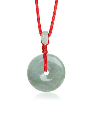 Jade Necklace | Certified Grade A Jadeite Jade Circle Donut Coin Pendant Necklace | Dahlia