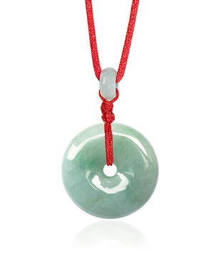 Jade Necklace | Certified Grade A Jadeite Jade Circle Donut Coin Pendant Necklace | Dahlia