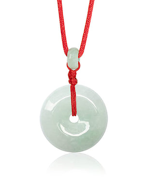 Jade Necklace | Certified Grade A Jadeite Jade Circle Donut Coin Pendant Necklace | Dahlia