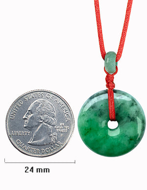 Jade Necklace | Certified Grade A Jadeite Jade Circle Donut Coin Pendant Necklace | Dahlia