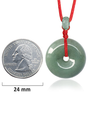 Jade Necklace | Certified Grade A Jadeite Jade Circle Donut Coin Pendant Necklace | Dahlia