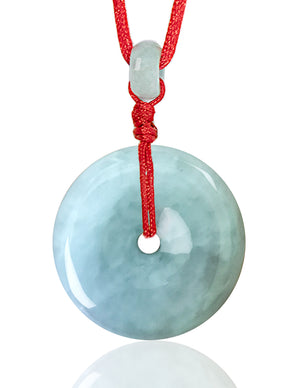 Jade Necklace | Certified Grade A Jadeite Jade Circle Donut Coin Pendant Necklace | Dahlia