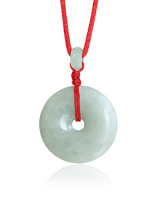 Jade Necklace | Certified Grade A Jadeite Jade Circle Donut Coin Pendant Necklace | Dahlia