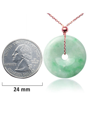 Circle Donut Coin Jade Necklace Pendant Jadeite Jade Green Chinese Good Luck Dahlia Stone Gemstone Certified Real fortune