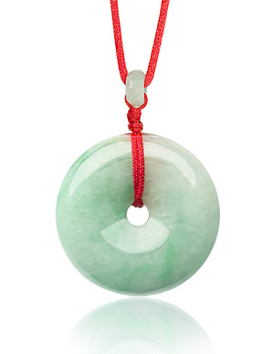 Jade Necklace | Certified Grade A Jadeite Jade Circle Donut Coin Pendant Necklace | Dahlia