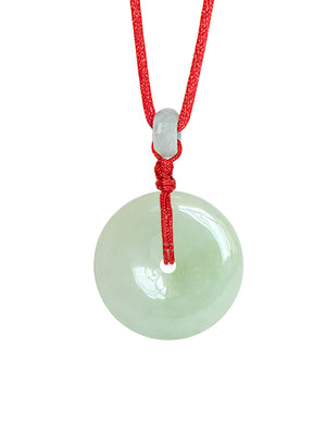 Jade Necklace | Certified Grade A Jadeite Jade Circle Donut Coin Pendant Necklace | Dahlia