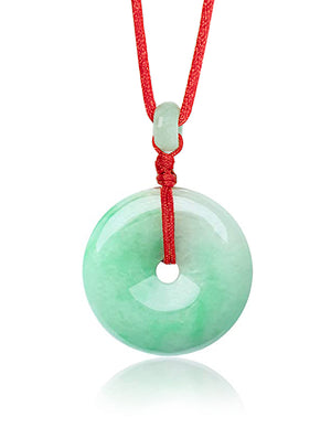 Jade Necklace | Certified Grade A Jadeite Jade Circle Donut Coin Pendant Necklace | Dahlia