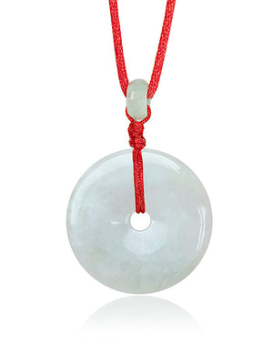 Jade Necklace | Certified Grade A Jadeite Jade Circle Donut Coin Pendant Necklace | Dahlia