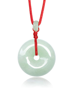 Jade Necklace | Certified Grade A Jadeite Jade Circle Donut Coin Pendant Necklace | Dahlia