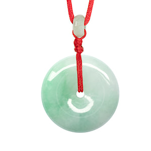 Jade Necklace | Certified Grade A Jadeite Jade Circle Donut Coin Pendant Necklace | Dahlia