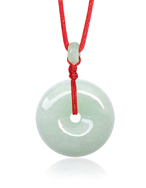 Jade Necklace | Certified Grade A Jadeite Jade Circle Donut Coin Pendant Necklace | Dahlia