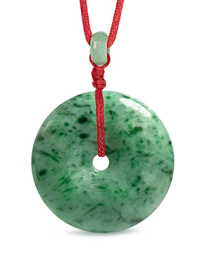 Jade Necklace | Certified Grade A Jadeite Jade Circle Donut Coin Pendant Necklace | Dahlia