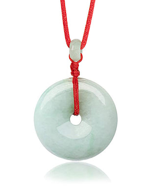 Jade Necklace | Certified Grade A Jadeite Jade Circle Donut Coin Pendant Necklace | Dahlia