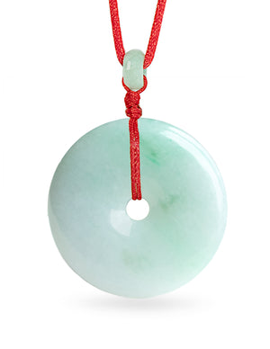 Jade Necklace | Certified Grade A Jadeite Jade Circle Donut Coin Pendant Necklace | Dahlia