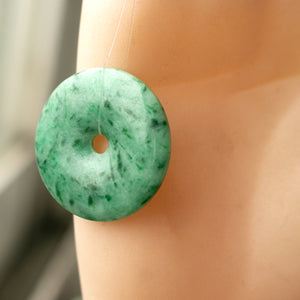 Jade Necklace | Certified Grade A Jadeite Jade Circle Donut Coin Pendant Necklace | Dahlia