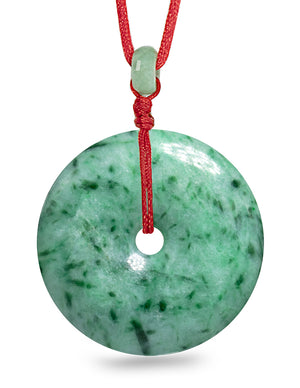 Jade Necklace | Certified Grade A Jadeite Jade Circle Donut Coin Pendant Necklace | Dahlia